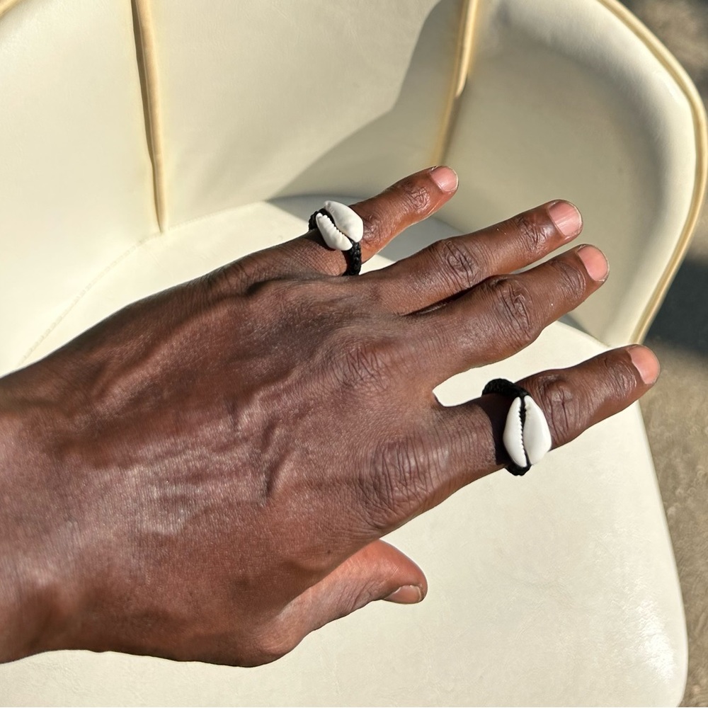 💯 Handcrafted West African Cowrie Shells Ring, Benin Made